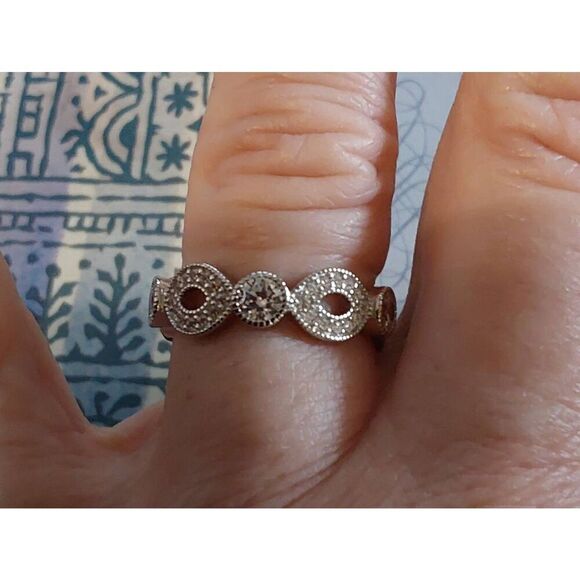 Gorgeous New DIAMONIQUE 1.55 Ct. "Forever in a Day" Bridal/Wedding Band Ring #8 - Picture 6 of 7